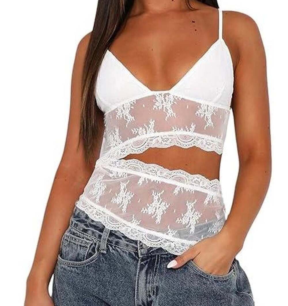 White Fox Boutique Count On You Lace Top XS